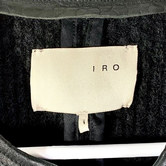 IRO Natasha Leather-trim Chunky-knit Wool Jacket - Picture 15 of 16